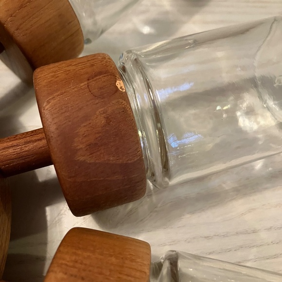 DIGSMED Danish Teak Spice Rack Wheel with 12 Glass Jars Midcentury Modern Kitche - Picture 4 of 8